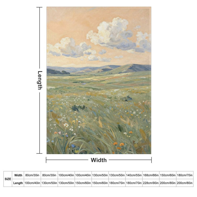 Jeté en flanelle Pastel Landscape Luxury, 40x50in
