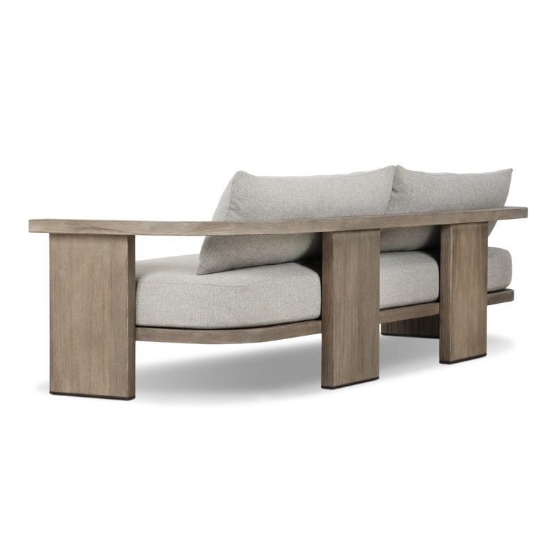 Tahana Outdoor 4 - Seat Patio Sofa, Hayes Fog, Stained Aged Grey
