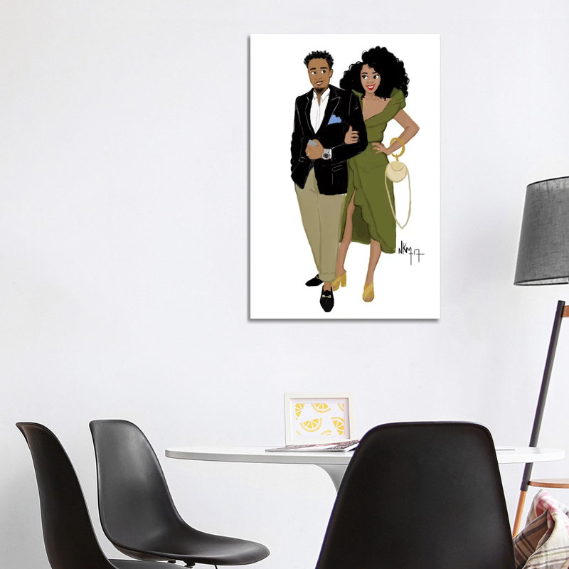 Black Love Complicity by Nicholle Kobi - Print on Canvas, Wrapped Canvas, 101.6 cm H x 66.04 cm W x 1.91 cm D