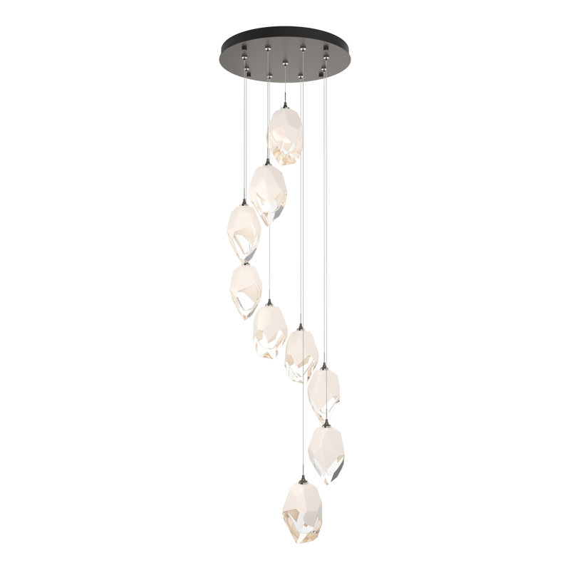 Chrysalis Cluster Geometric Pendant, White, 15" - 80", Dark Smoke