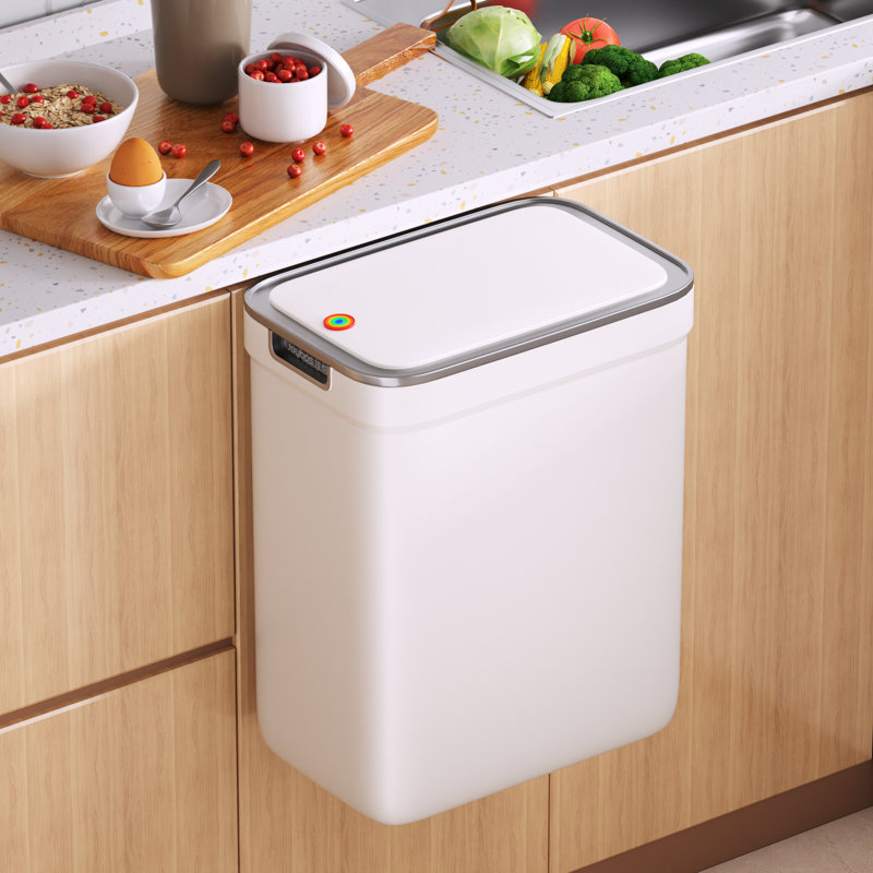 Poubelle murale rabattable 2,4 gallons JOYBOS, blanc
