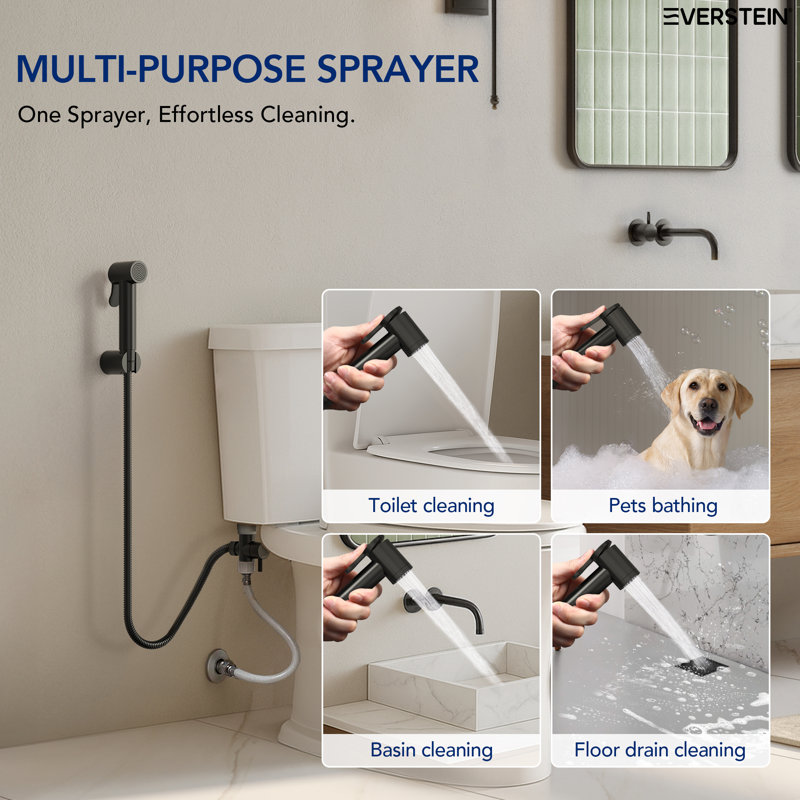Round Multi-Purpose Handheld Bidet Sprayer, Matte Black