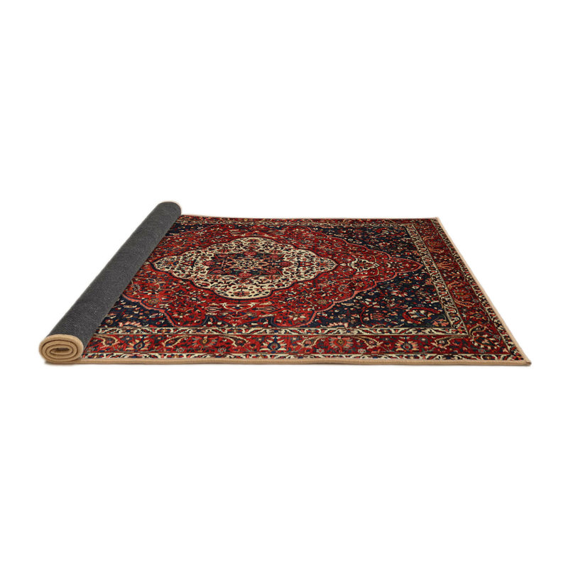 Tapis traditionnel rouge / noir Donan, Rond 4 pi