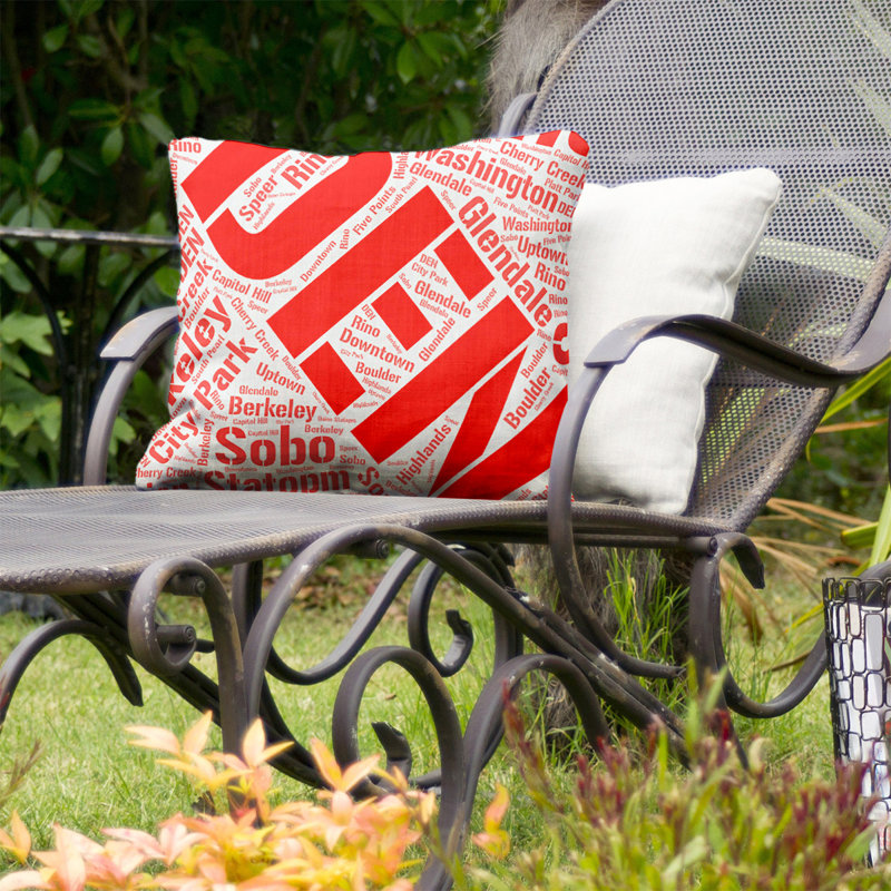 Coussin intérieur/extérieur denver, Non, H 16 po x l 16 po, Rouge
