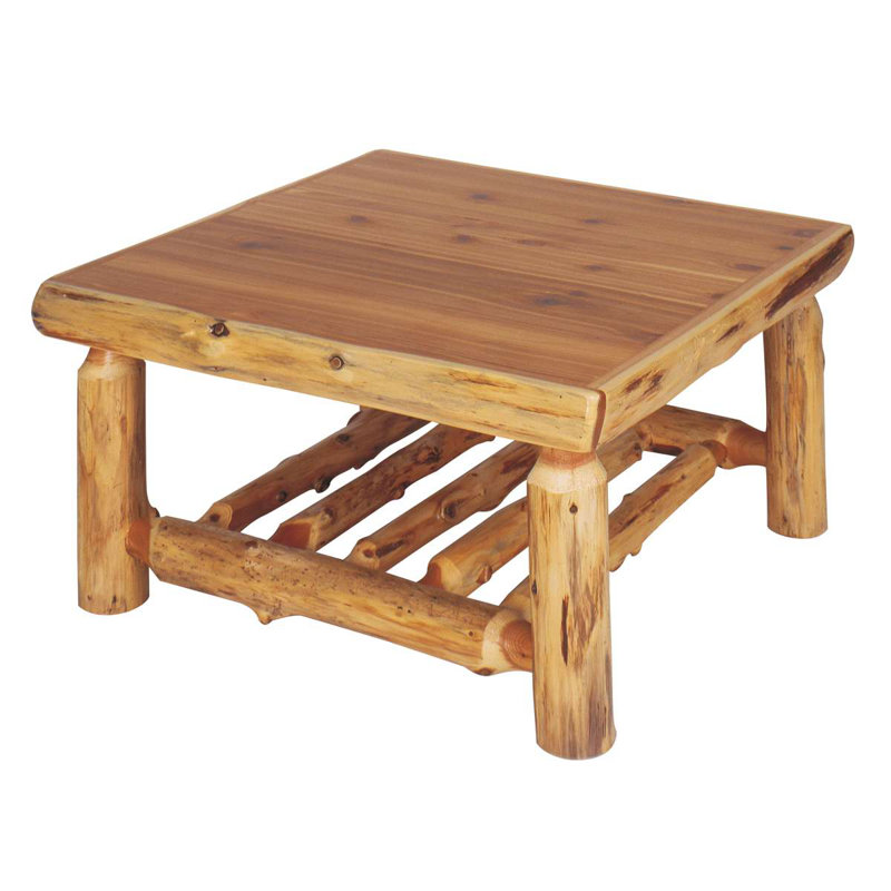 Table basse carrée en cèdre Fireside Lodge - 42 po - Naturel - Standard, Standard, H 18 po x L 42 po x l 42 po