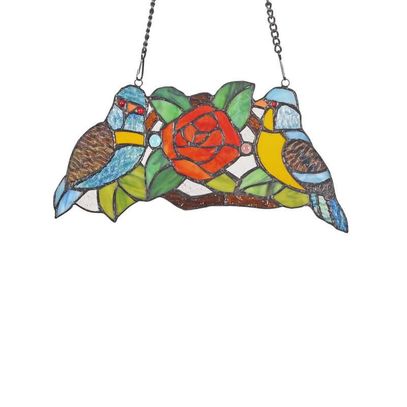 Panneau de fenêtre en verre sparrow tiffany