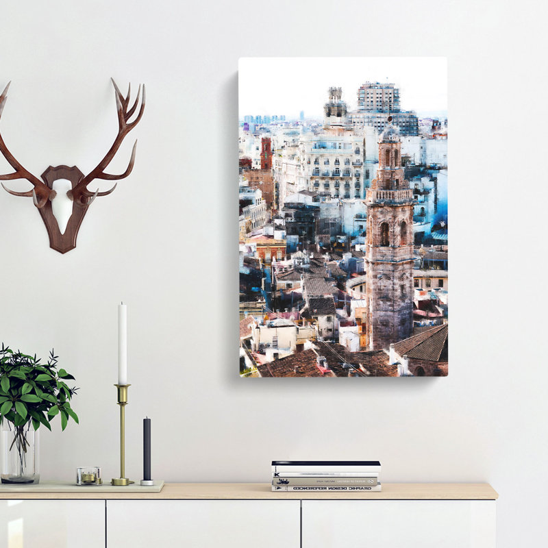Valencia Skyline In Spain - Wrapped Canvas, 60cm H x 40cm W x 3cm D