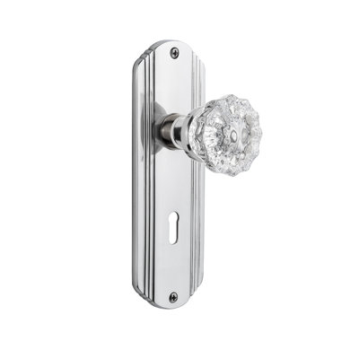 Deco Plate with Decorative Keyhole and Crystal Door Knob