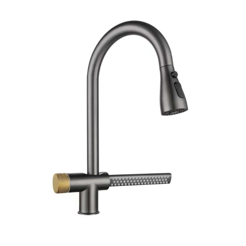 Robinet de cuisine escamotable en acier inoxydable à eau chaude / froide universel à un trou