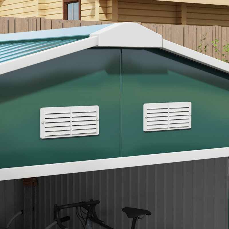 Ridge Rustic Steel Garden Shed With Ventilation Slots
