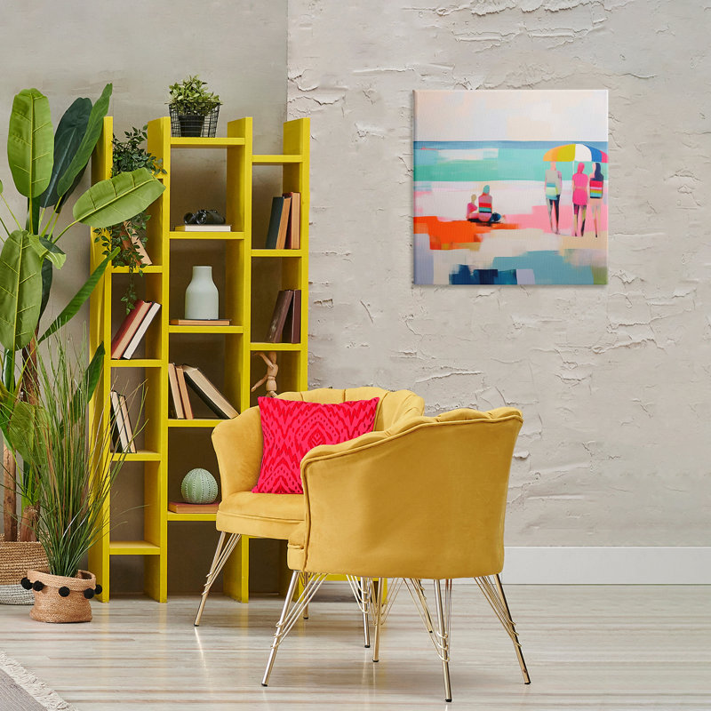 "People on Beach", art mural sur toile par Irena Orlov, H 24 po x l 24 po