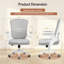 Mesh Office Chair with Flip-Up Armrests and Back Storage Pocket, Adjustable Swivel Computer Chair-1233493377