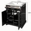 Meuble-lavabo de 24 po avec tiroir et deux portes à fermeture douce, armoire de rangement moderne peinte avec lavabo en céramique, meuble-lavabo simple élégant pour petits espaces