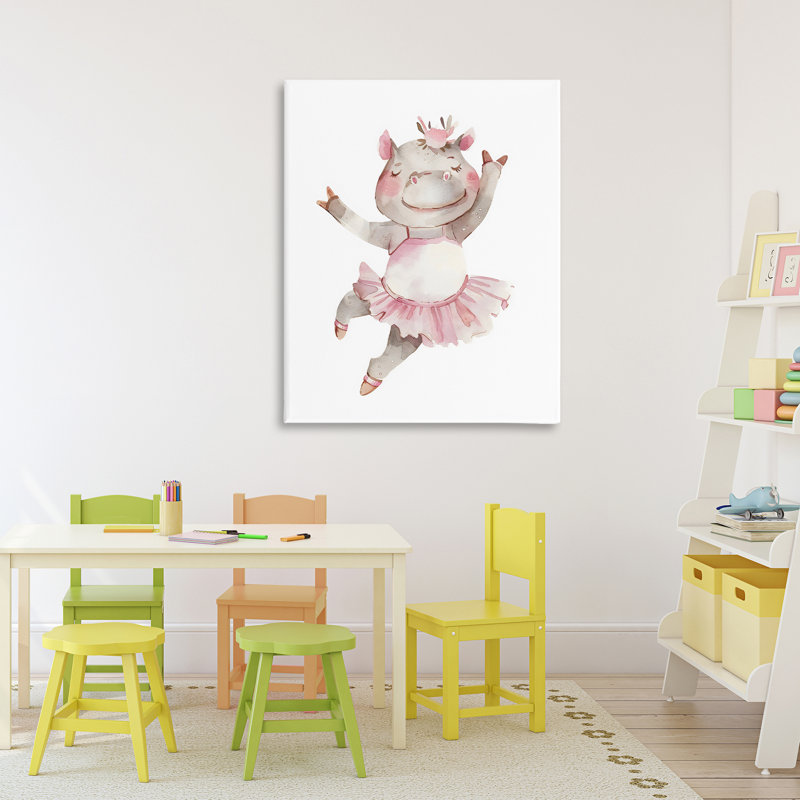 Ballerine hippopotame en toile tutu, design par LSR Design Studio, 40 x 30