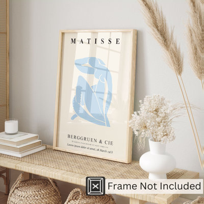 «People and Portraits Light Blue Matisse Woman Bohemian», reproduction d'art sans cadre