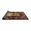 Tapis rouge/vert/brun zone contemporaine-215544636