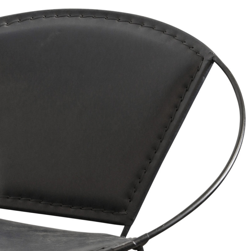 Fauteuil d'appoint en cuir Arcline - noir