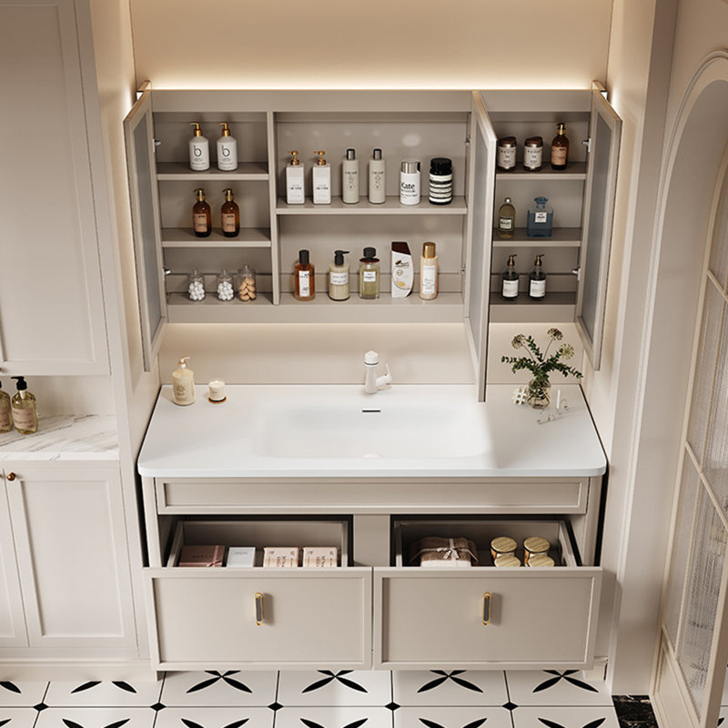 Modern simple and light luxury bathroom cabinet, 19.6" H x 55.1" W x 21.6" D