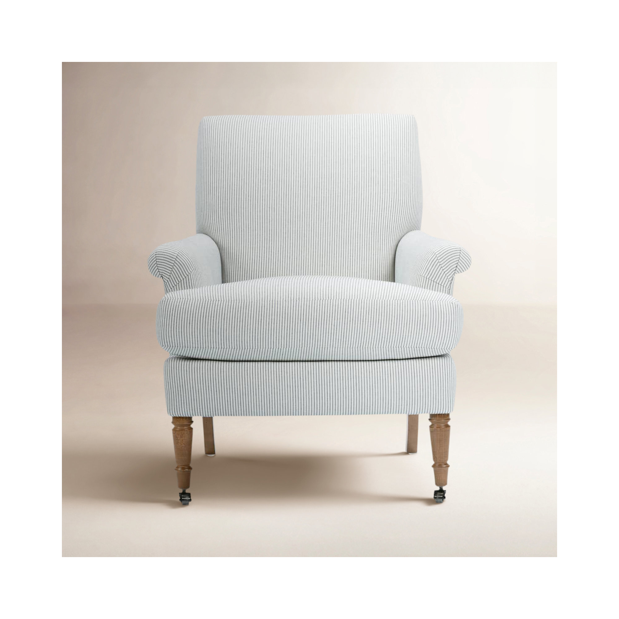 Rossdale Upholstered Armchair, Navy, Latte