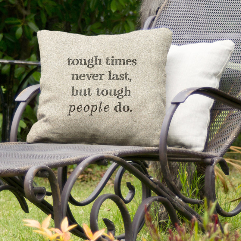 Coussin intérieur/extérieur robuste times, 18 po x 18 po, Blanc / noir