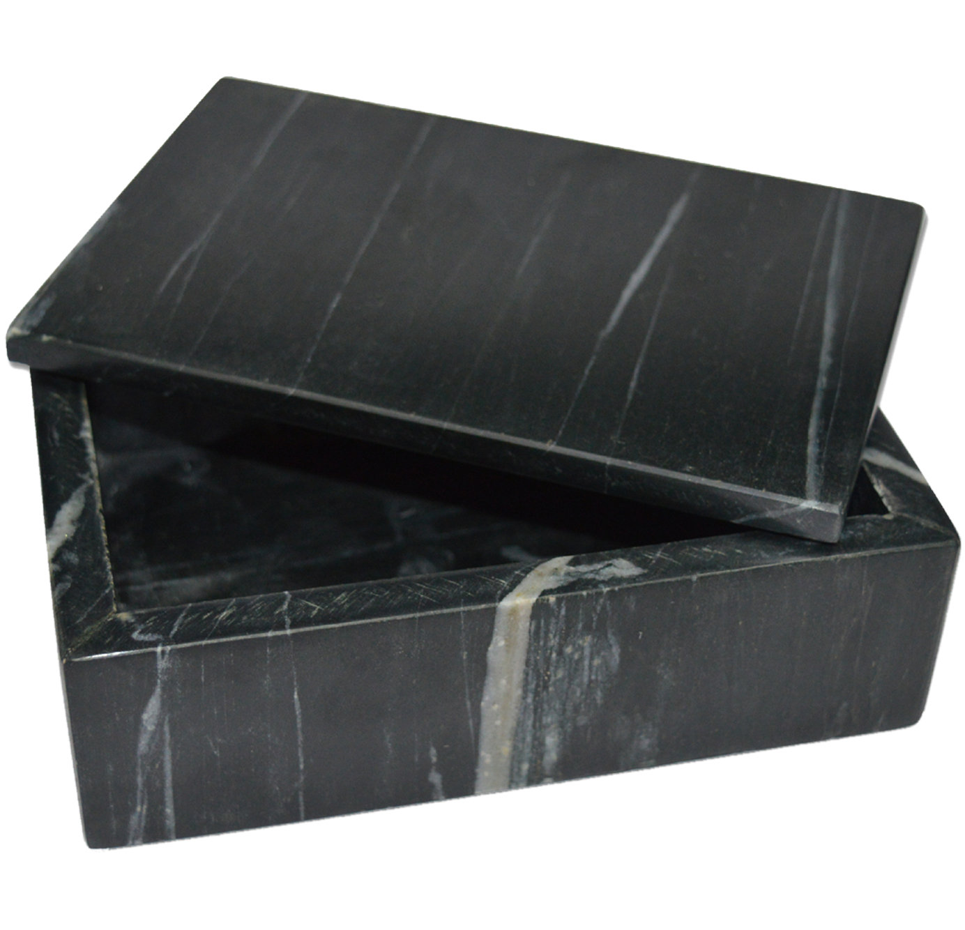 Matheson Handmade Marble Decorative Box, Black