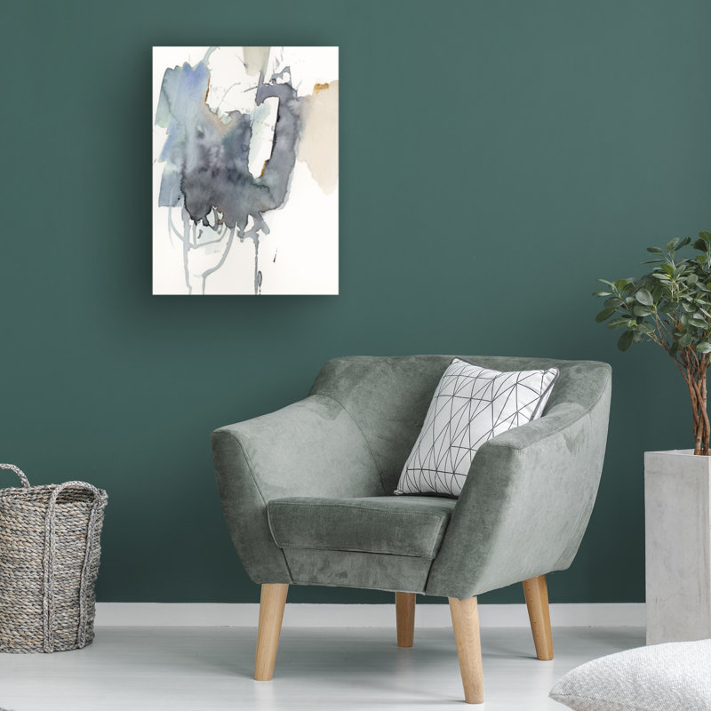 Indigo and Gray Abstract Canvas Art, 24 x 32 Inches