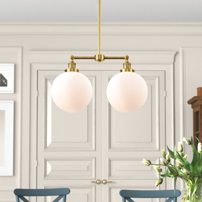 Oliver 2 - Light Kitchen Island Pendant, Matte White, Satin Gold