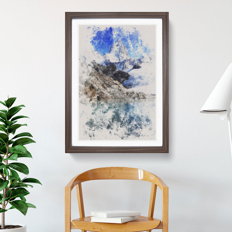 Glacier in Argentina - Picture Frame Painting, Walnut Framed, 65cm H x 48cm W x 2cm D
