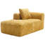 Chenille confortable pour la chambre à coucher, tissu amélioré et canapé-lit jaune pour environnement relaxant, chambre ergonomique à haute éponge-121050969
