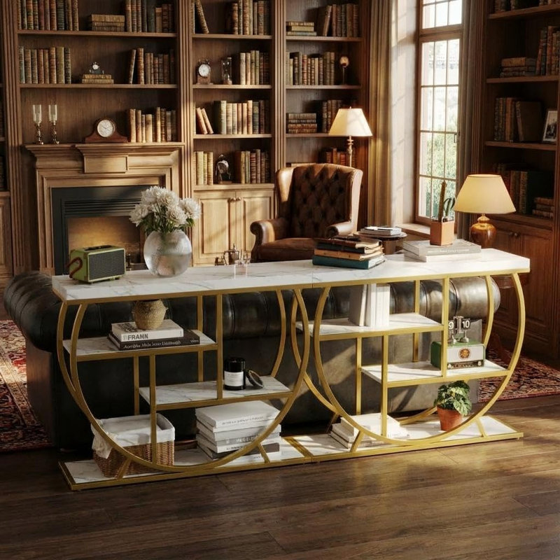 Console et table de vestibule Rustic Industrial, Doré