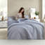 Ensembles de literie luxueux à volants doubles, courtepointe très grand en microfibre très confortable, bleu