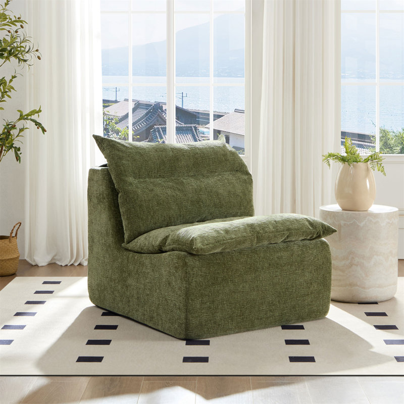 Fauteuil de sol confortable pour différentes pièces, rehaussant le style et la détente., Vert