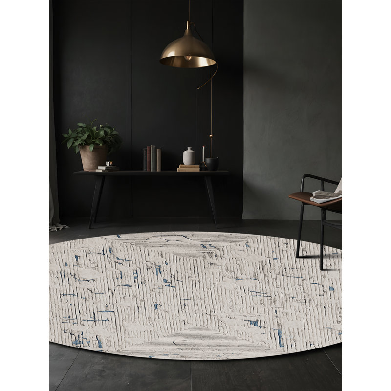 Machine Washable Beige Area Rug, Round 7'