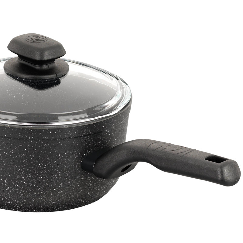 Casserole antiadhésive en aluminium 2 pièces 2 litres avec couvercle Korkmaz Ornella