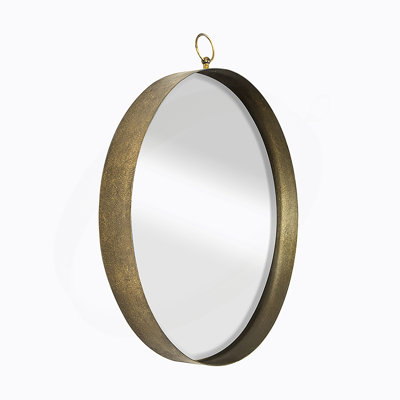 Gold Round Mirror, Circle Mirror with Frame