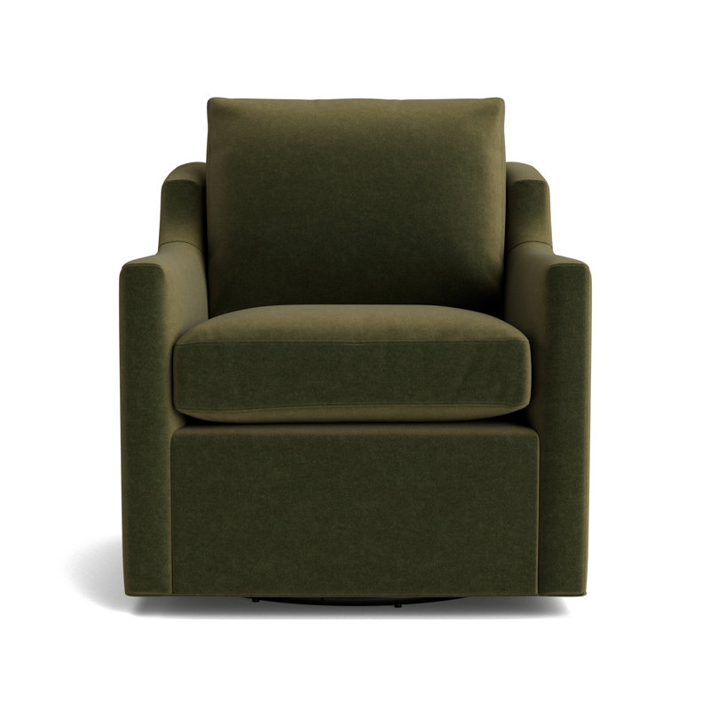 Gigi No Skirt Full Swivel Chair, Performance Velvet - Balsam