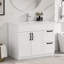 Lavabo de salle de bain en céramique blanche de 39,4 po, pour meuble-lavabo de 36 po, trou de robinet pré-percé, design minimaliste moderne, durable et facile à nettoyer