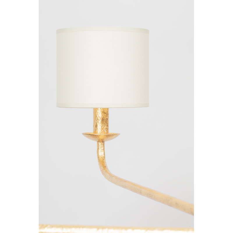 Dimmable Chandelier, Vintage Gold Leaf