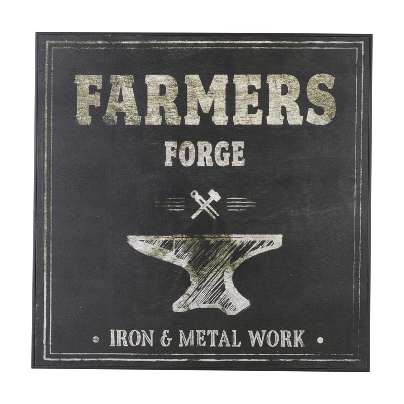 Farmers Forge Sign Framed On Paper Print