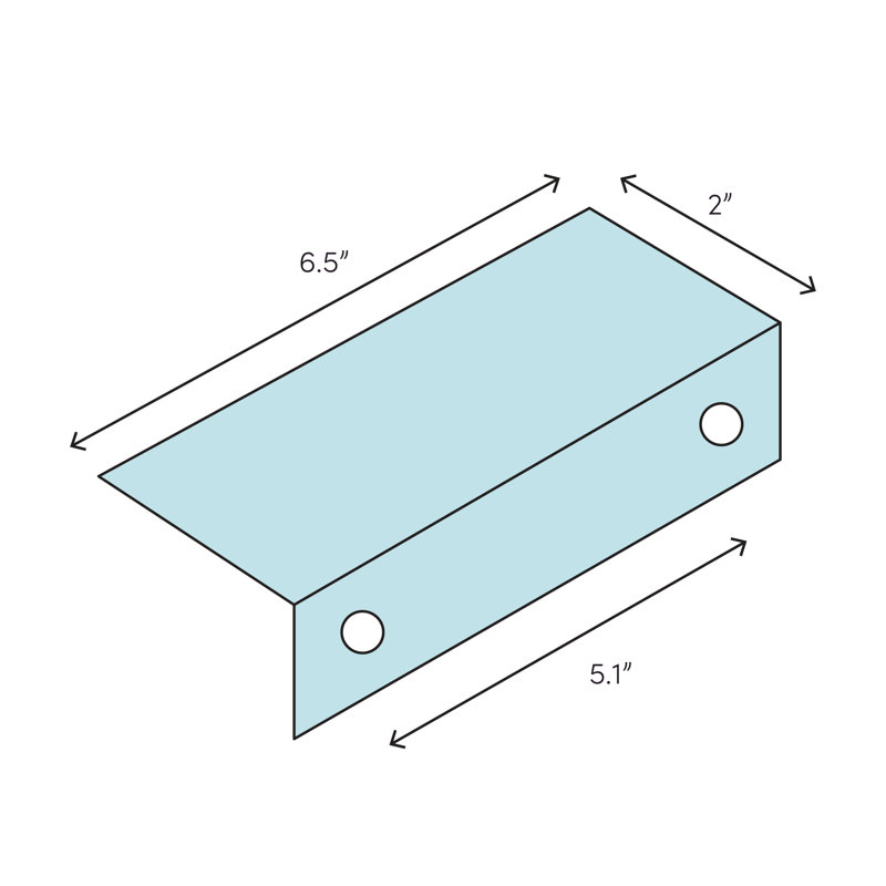 Brushed Nickel Modern Finger Pull with Mounting Hardware