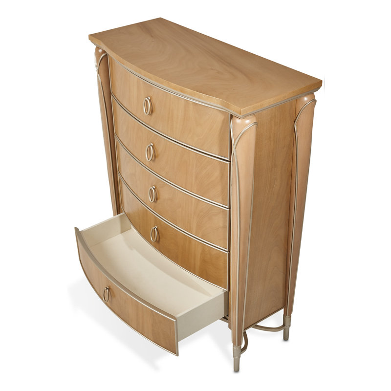 Commode Villa Cherie Highboy, Gris / Caramel