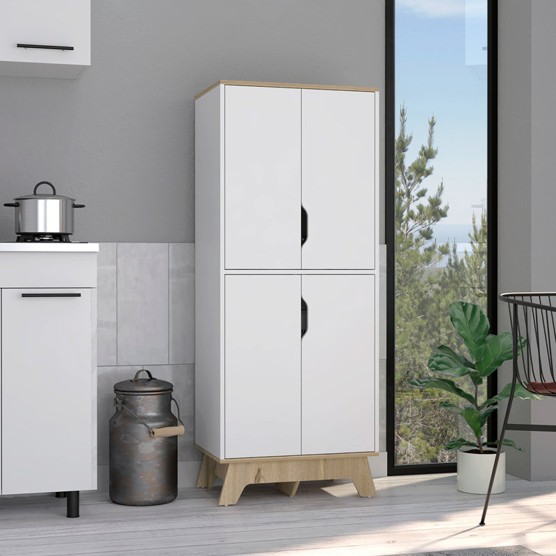 Double garde-manger Wallas, double porte, quatre pieds, quatre tablettes