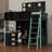 Full-Size Wooden Loft Bed With Integrated Desk And Drawers, Gaming Bed Offering Spacious Storage And Lighting-345696662