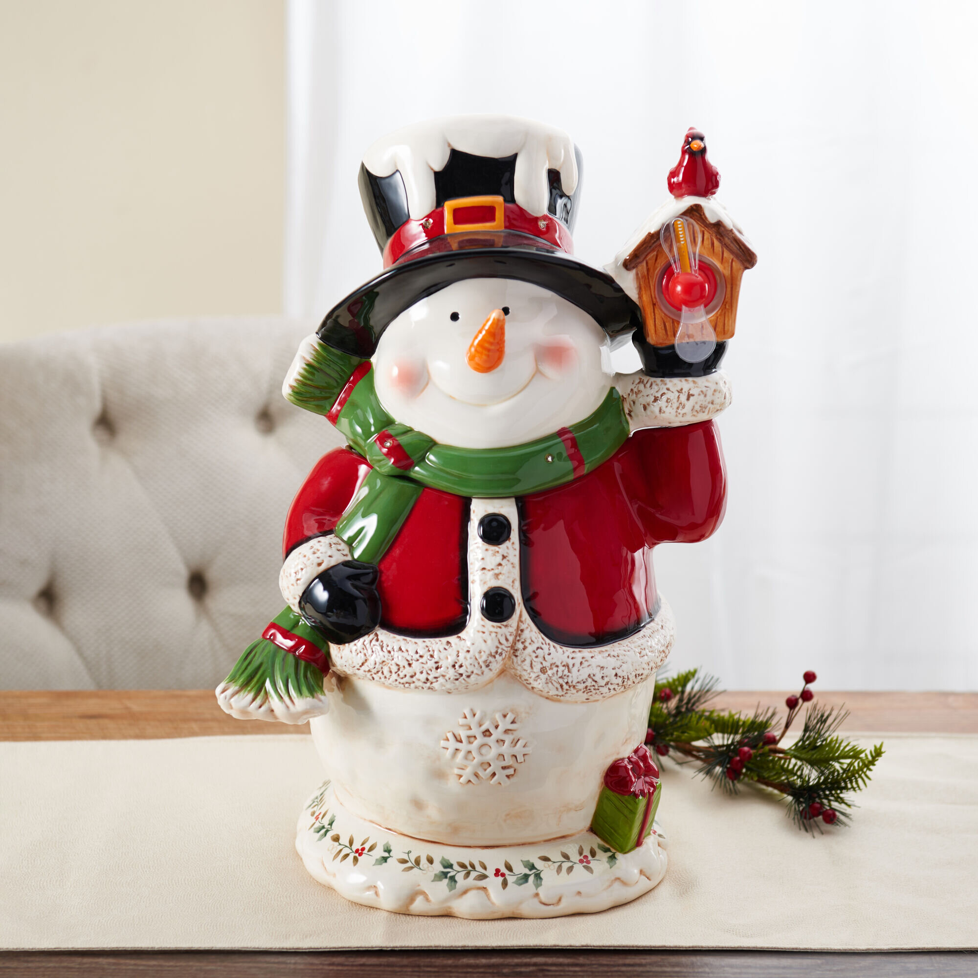 Holiday Time Snowman Large Cookie Jar 