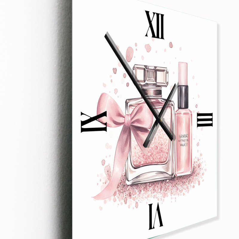 Horloge murale en métal rose, Surdimensionné