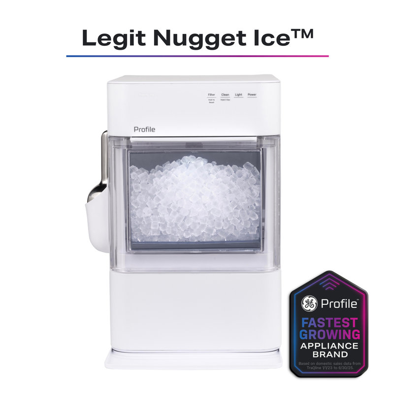 GE-Profile-Opal-2-0-Ultra-Nugget-Ice-Maker-with-Scale-Inhibiting-Filter-XPIO23SWBB, Black
