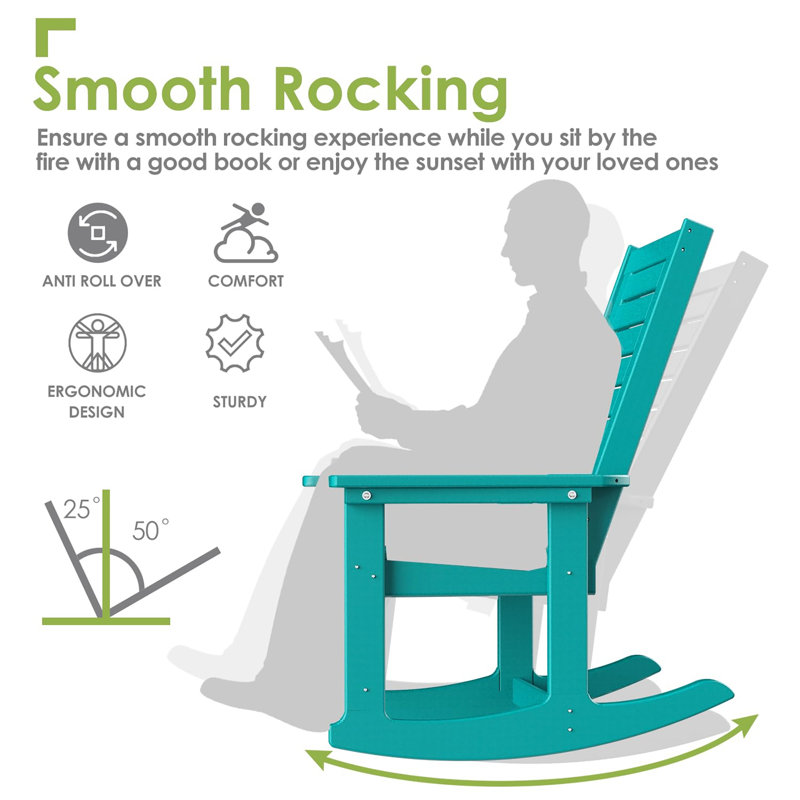 Outdoor Rocking Chairs  Set of 2, Aqua