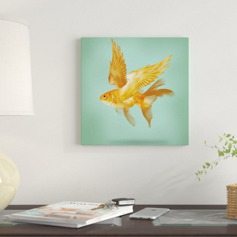 " Flying Fish " by Vin Zzep, 26" H x 26" W x 1.5" D, Wrapped Canvas, No Mat