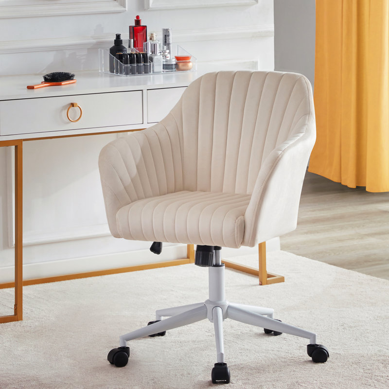 Samiel Task Chair, White, Beige