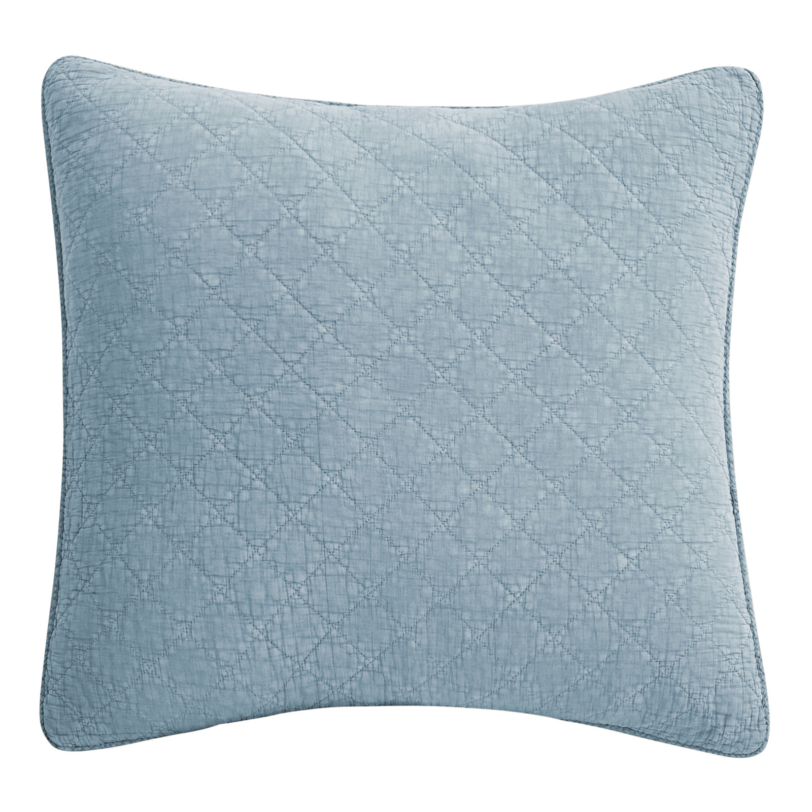 Bostwick Stonewashed Cotton Gauze Solid Color Classic Casual Modern Rustic Pillow Sham, Euro, Mineral Blue